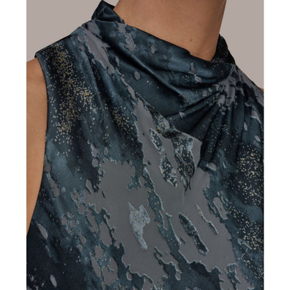 Donna Karan New York Women's Sleeveless High Neck Midi Dress