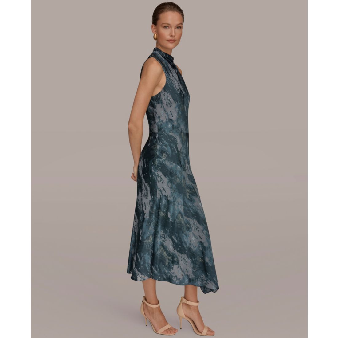 Donna Karan New York Women's Sleeveless High Neck Midi Dress