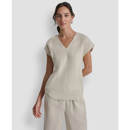 Dkny Women's V-Neck Short-Sleeve Shirt