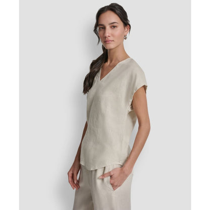 Dkny Women's V-Neck Short-Sleeve Shirt