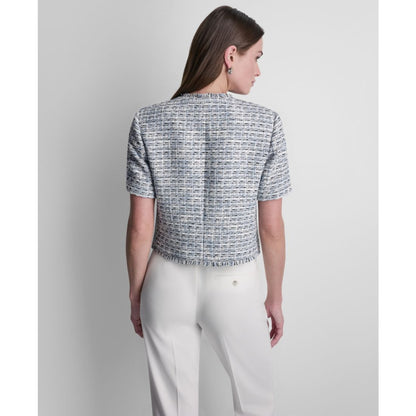 Dkny Women's Tweed Button-Front Cropped Jacket