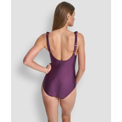 Dkny Ruffle Plunge Underwire Tummy Control One-Piece Swimsuit, Created for Macy's