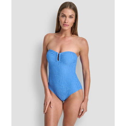 Dkny Women's Textured Shirred One-Piece Swimsuit