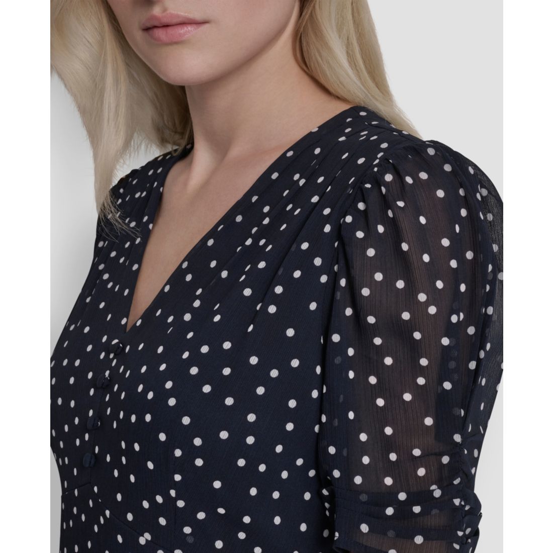 Dkny Women's Short-Sleeve V-Neck Midi Dress