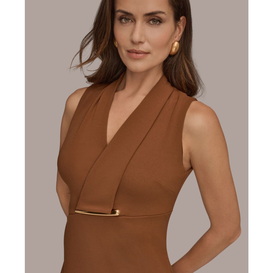 Donna Karan New York Women's V-Neck Wrap Sheath Dress