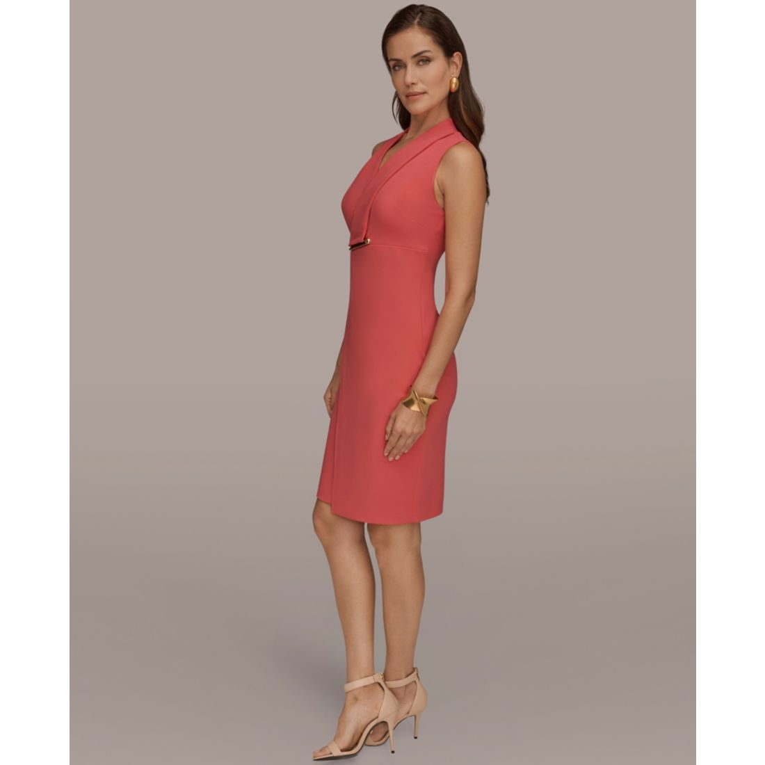 Donna Karan New York Women's V-Neck Wrap Sheath Dress