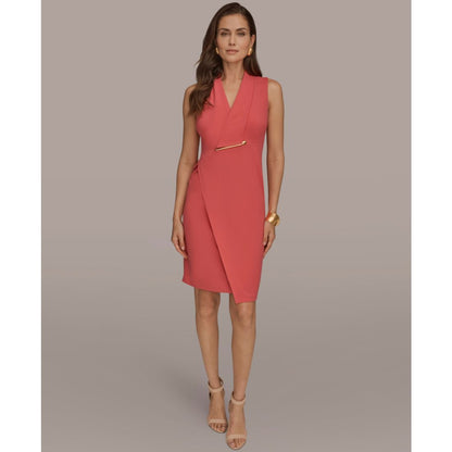 Donna Karan New York Women's V-Neck Wrap Sheath Dress