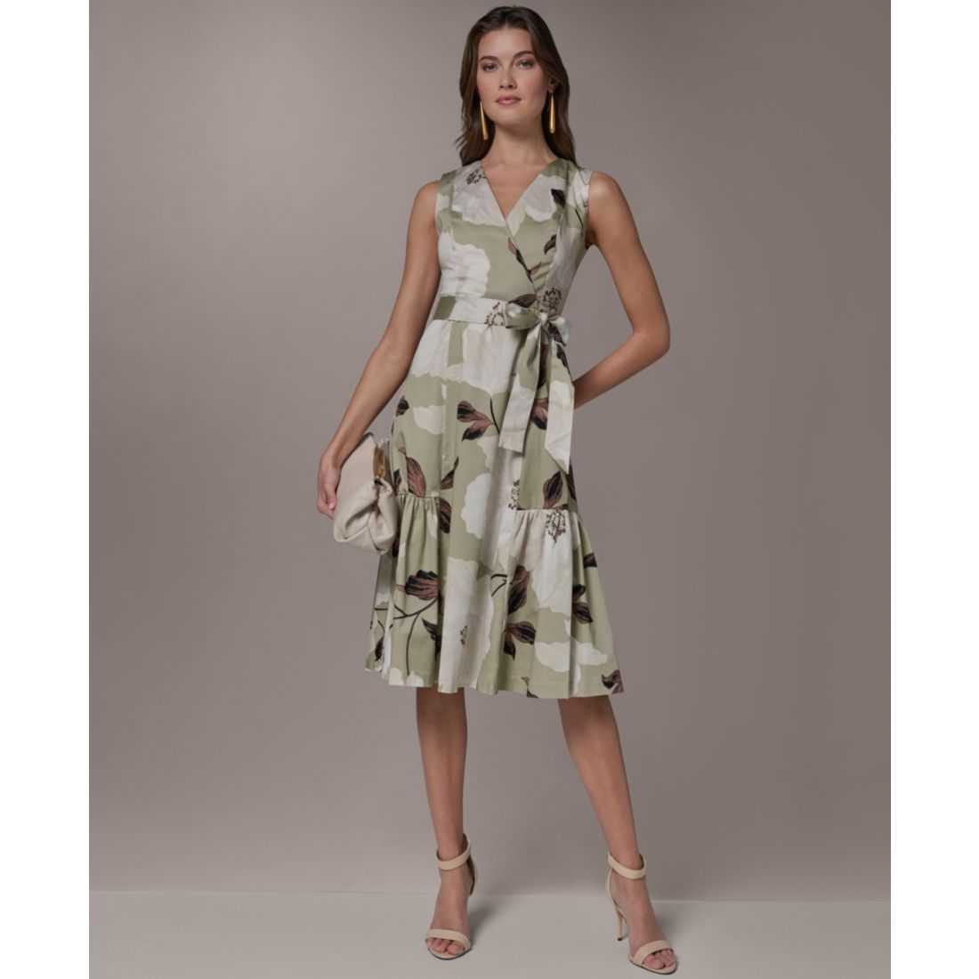 Donna Karan New York Women's Floral A-Line Midi Dress