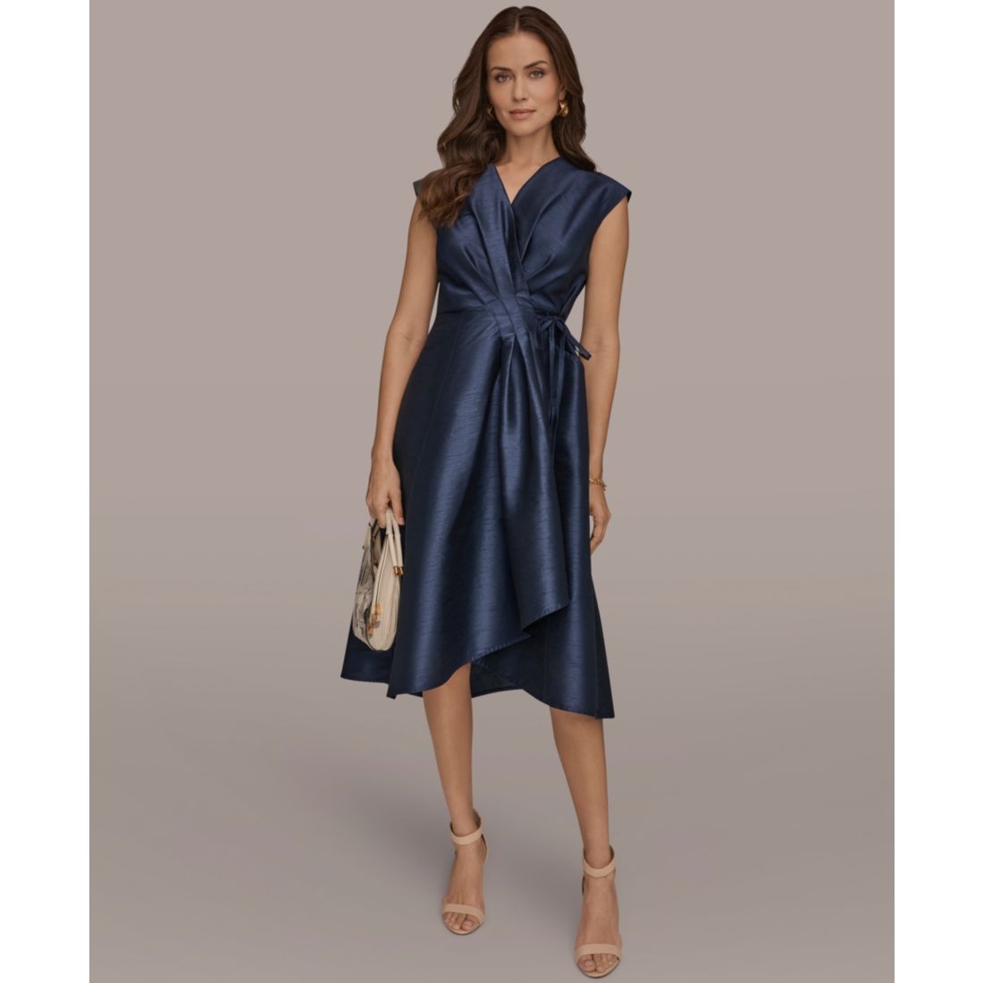 Donna Karan New York Women's V-Neck Midi Dress