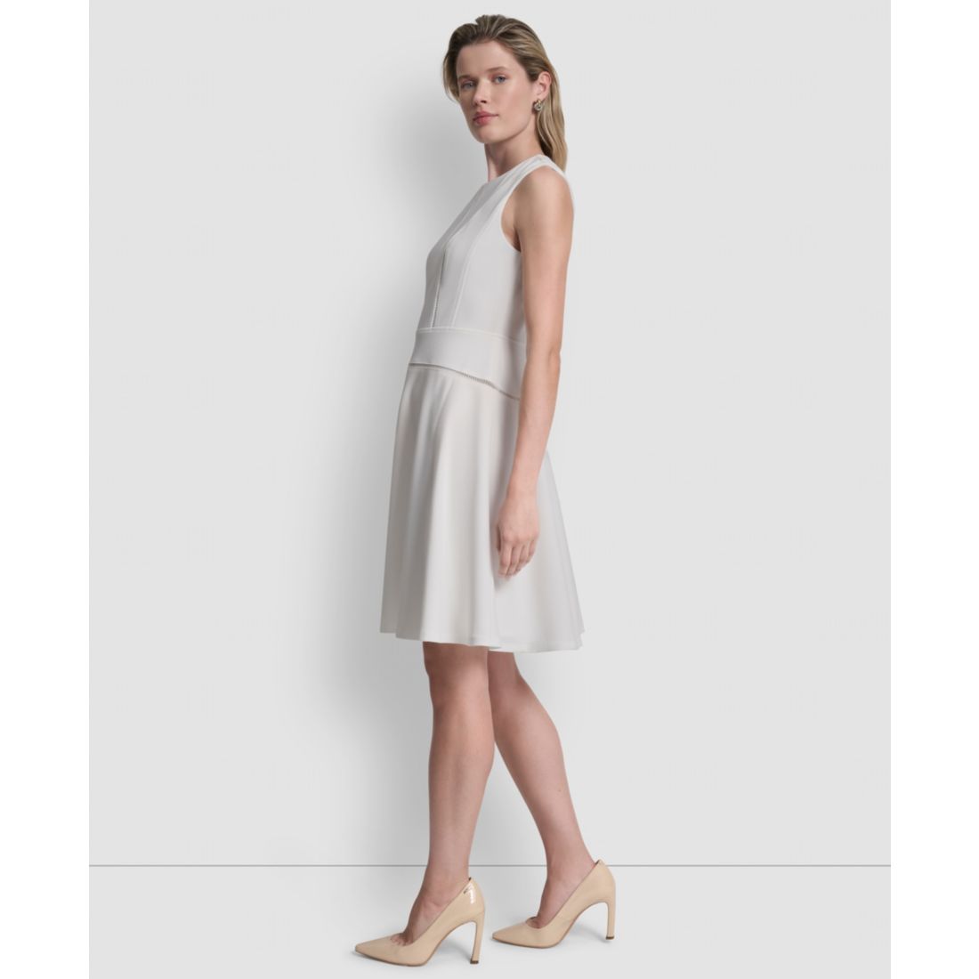 Dkny Women's Jewel Neck Sleeveless Dress