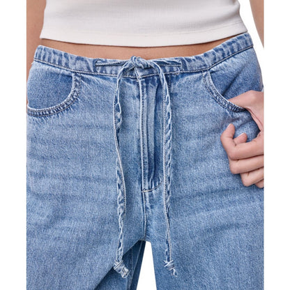 Dkny Jeans Petite Mid Rise Flowy Relaxed Fit Straight Pants
