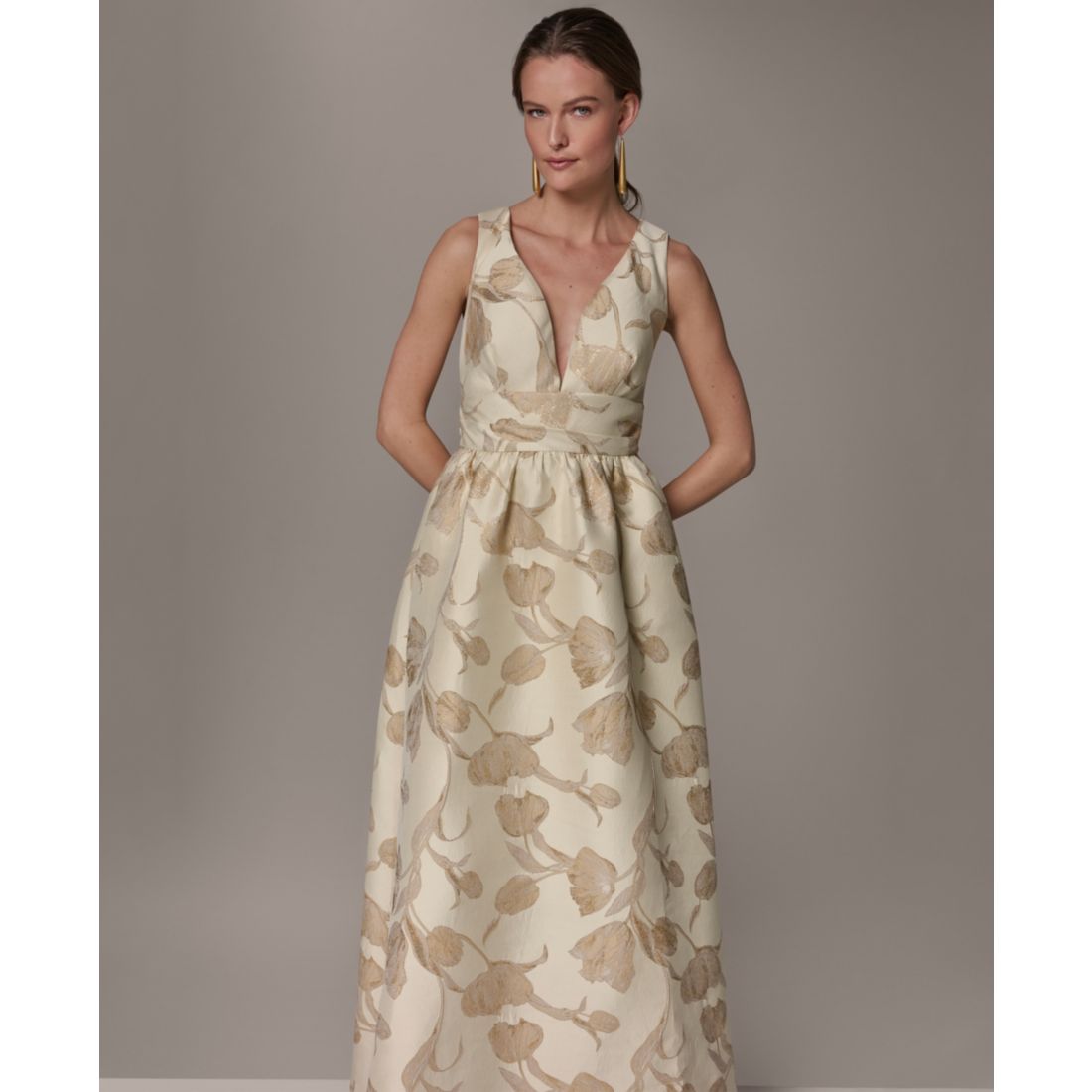 Donna Karan New York Women's V-Neck Ball Gown