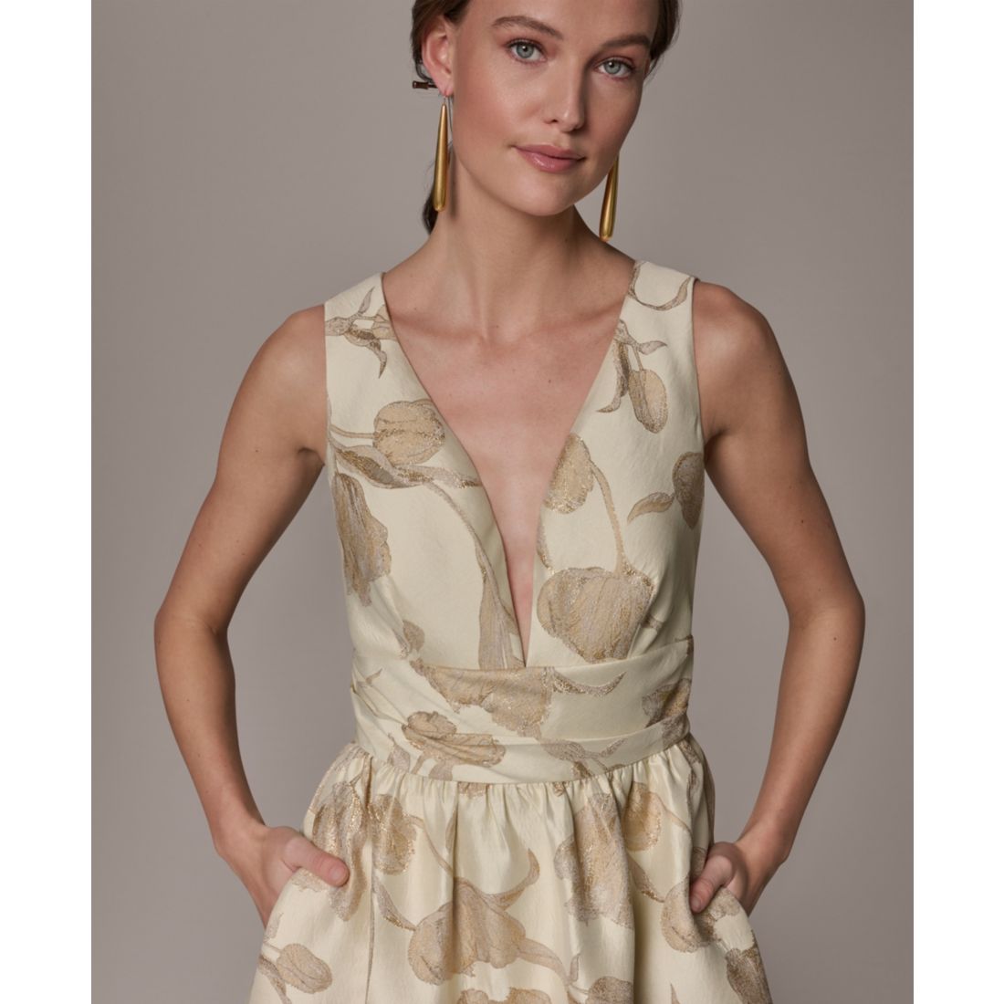 Donna Karan New York Women's V-Neck Ball Gown