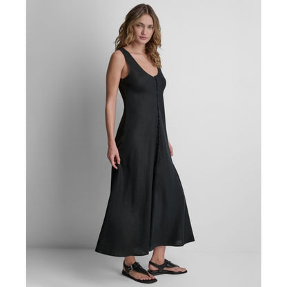 Dkny Women's V-Neck Sleeveless Midi Dress