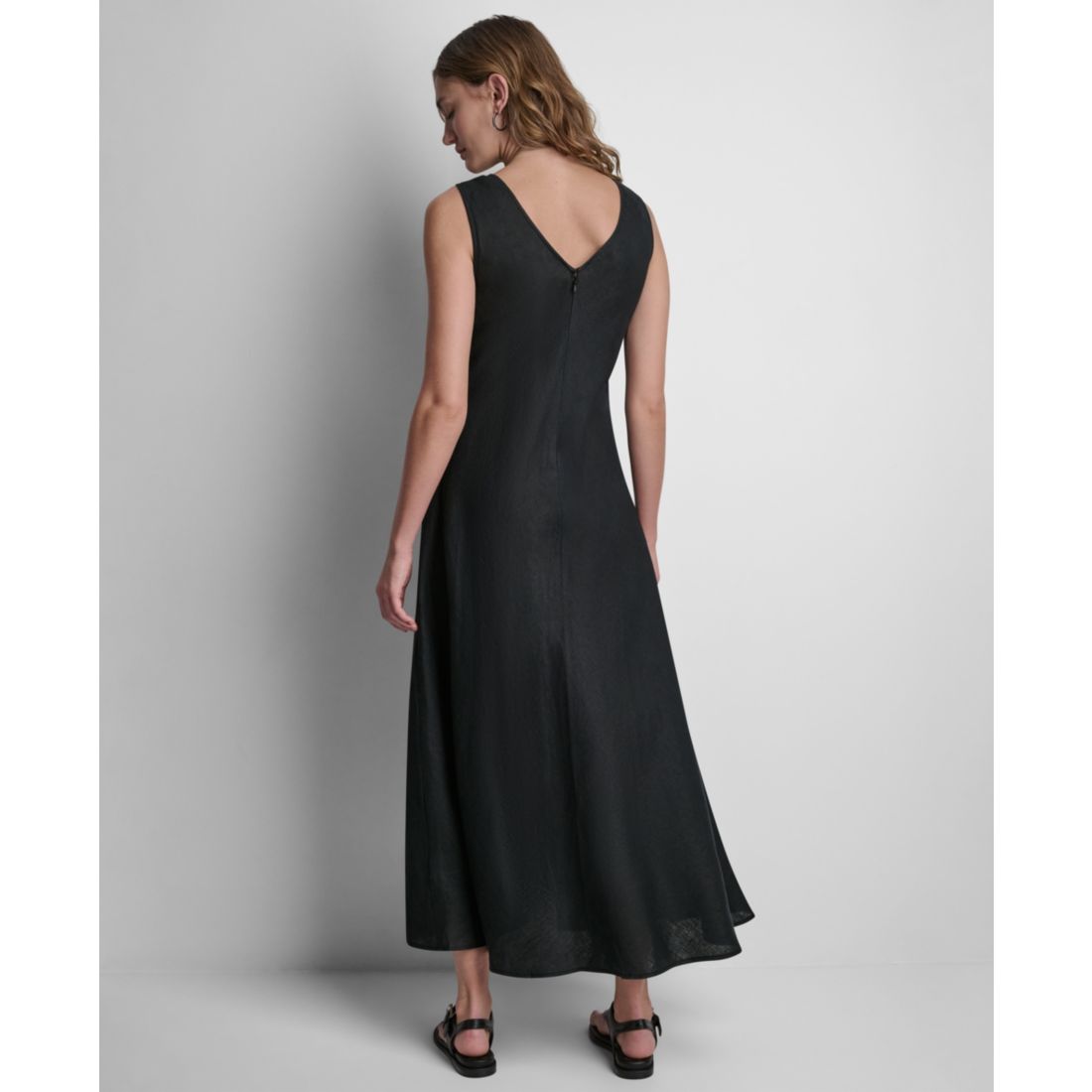Dkny Women's V-Neck Sleeveless Midi Dress