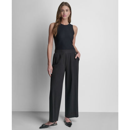 Dkny Women's Mini Logo Ewaist Pull-On Pants