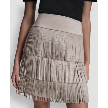 Dkny Women's Studded Fringe Mini Skirt