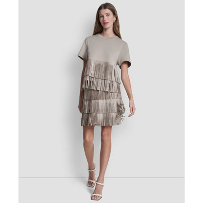 Dkny Women's Studded Fringe Short-Sleeve T-shirt