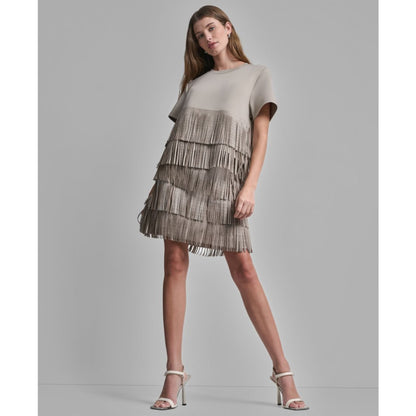 Dkny Women's Studded Fringe Short-Sleeve T-shirt