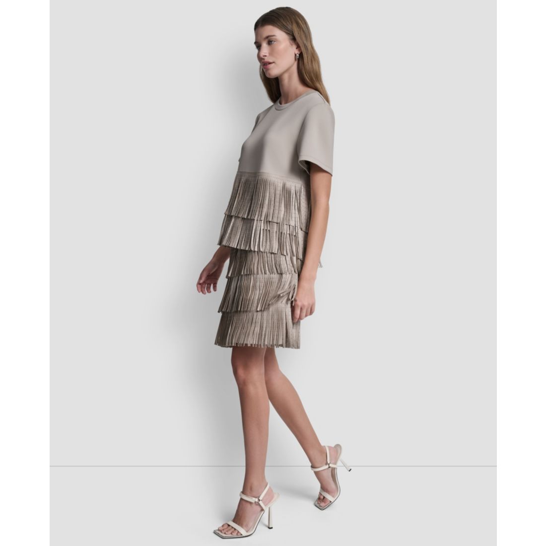 Dkny Women's Studded Fringe Short-Sleeve T-shirt