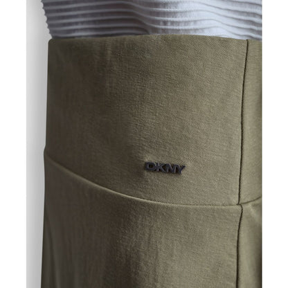 Dkny Women's Arid Pique Mini Logo Emblem Slit A-Line Skirt