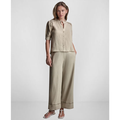 Dkny Jeans Petite Short Puff-Sleeve Button-Front Shirt