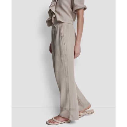 Dkny Jeans Petite Smocked Encased Elastic Waistband Ankle Length Pants
