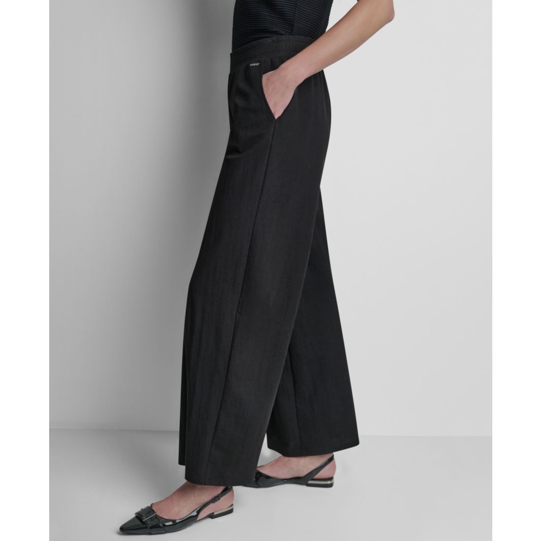 Dkny Women's Mini Logo Ewaist Pull-On Pants