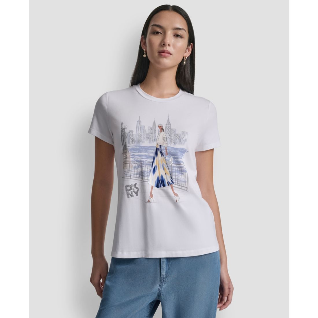 Dkny Women's Statue of Liberty Graphic Short-Sleeve T-Shirt