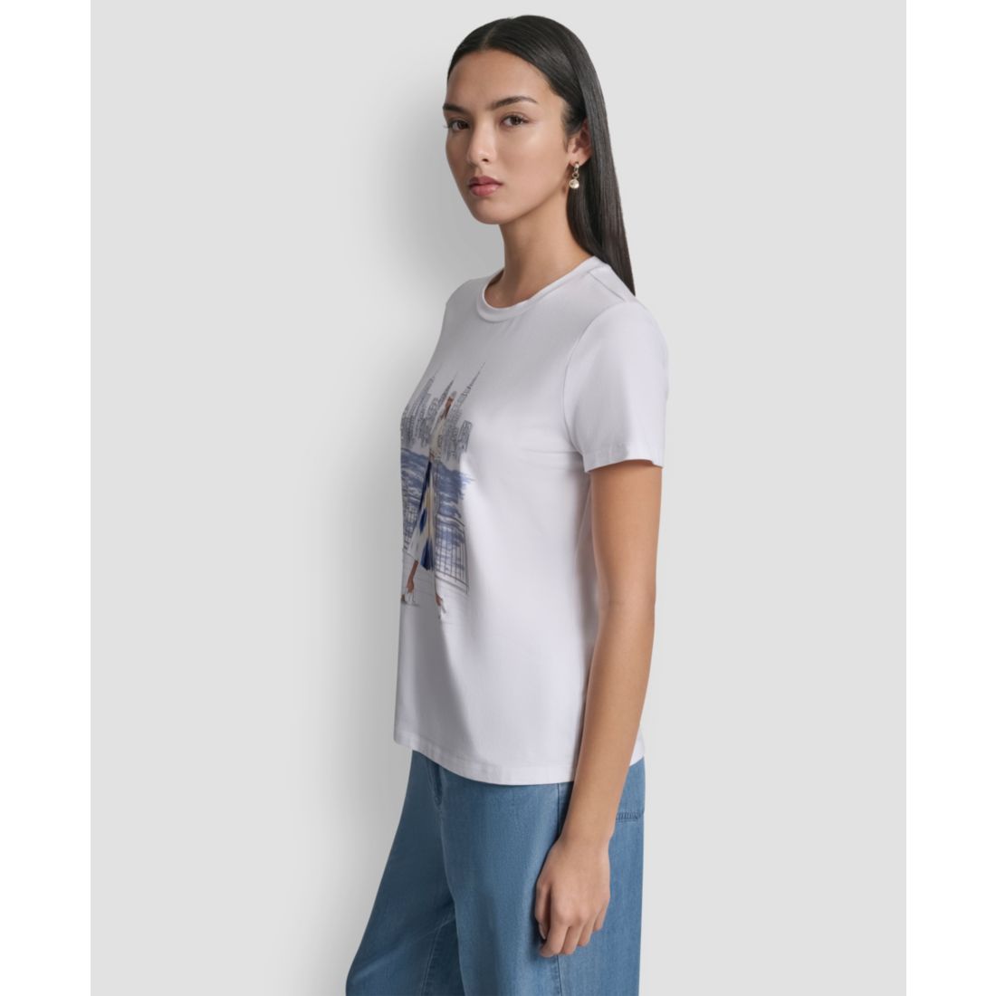 Dkny Women's Statue of Liberty Graphic Short-Sleeve T-Shirt