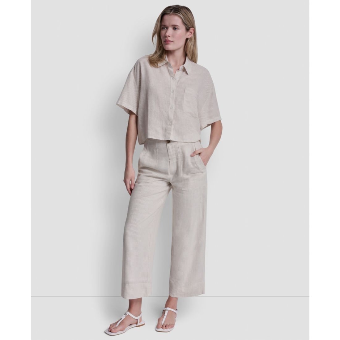 Dkny Jeans Women's Oversized Cropped Shirt