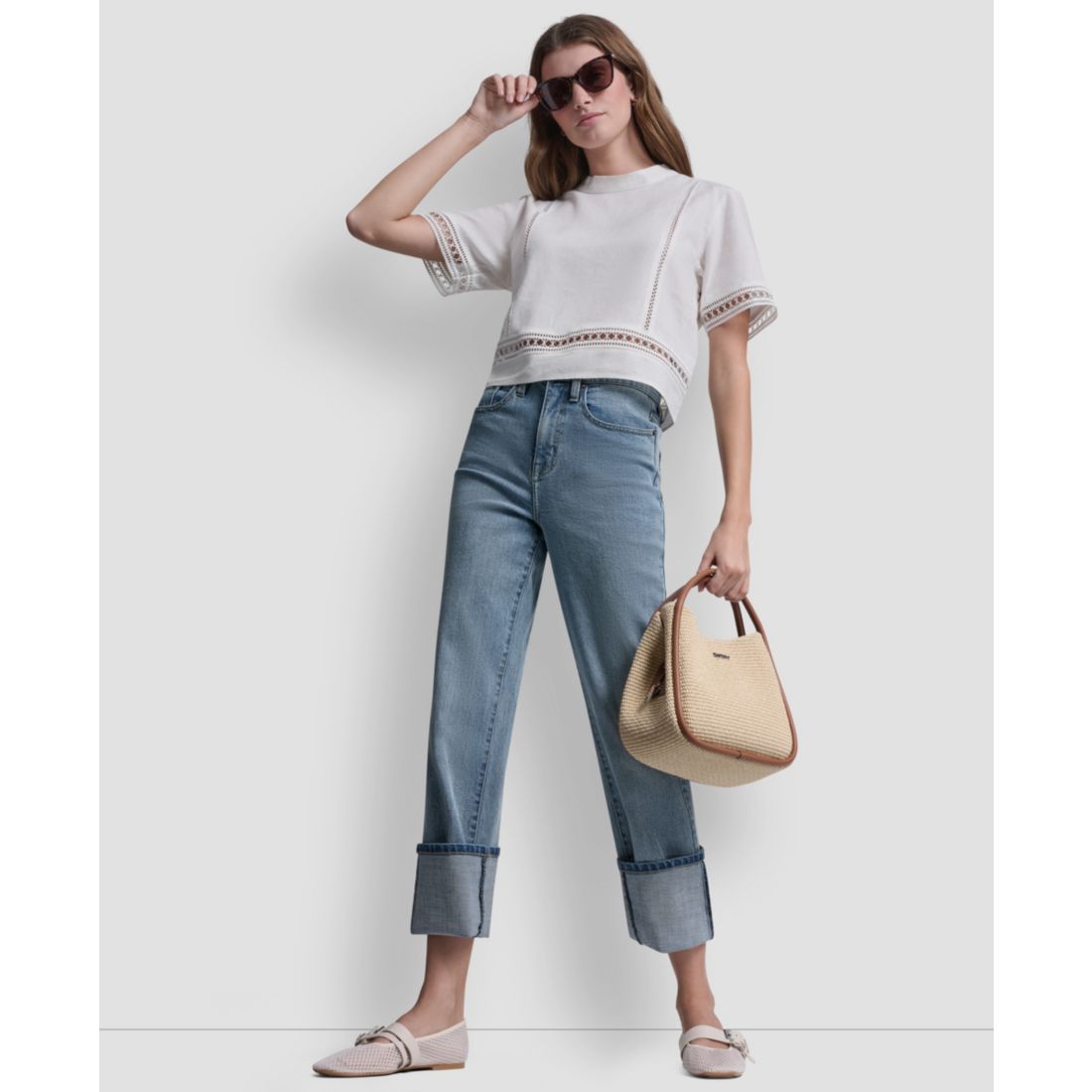 Dkny Jeans Women's Crewneck Short-Sleeve Top