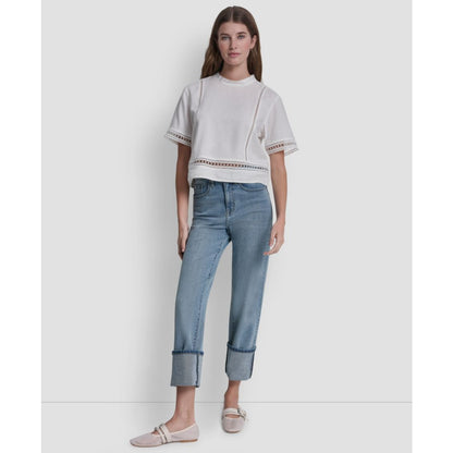 Dkny Jeans Women's Crewneck Short-Sleeve Top