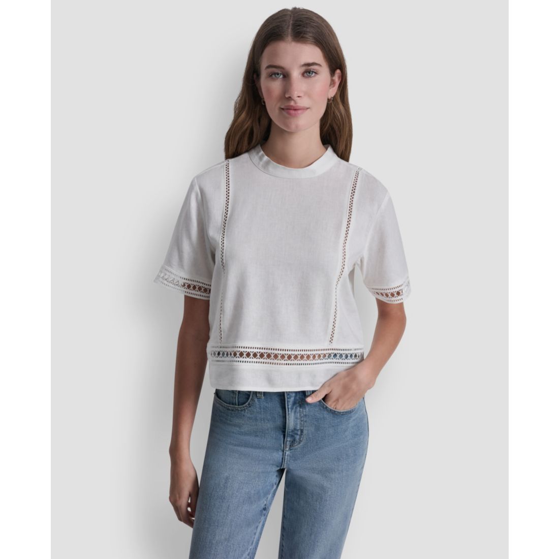Dkny Jeans Women's Crewneck Short-Sleeve Top