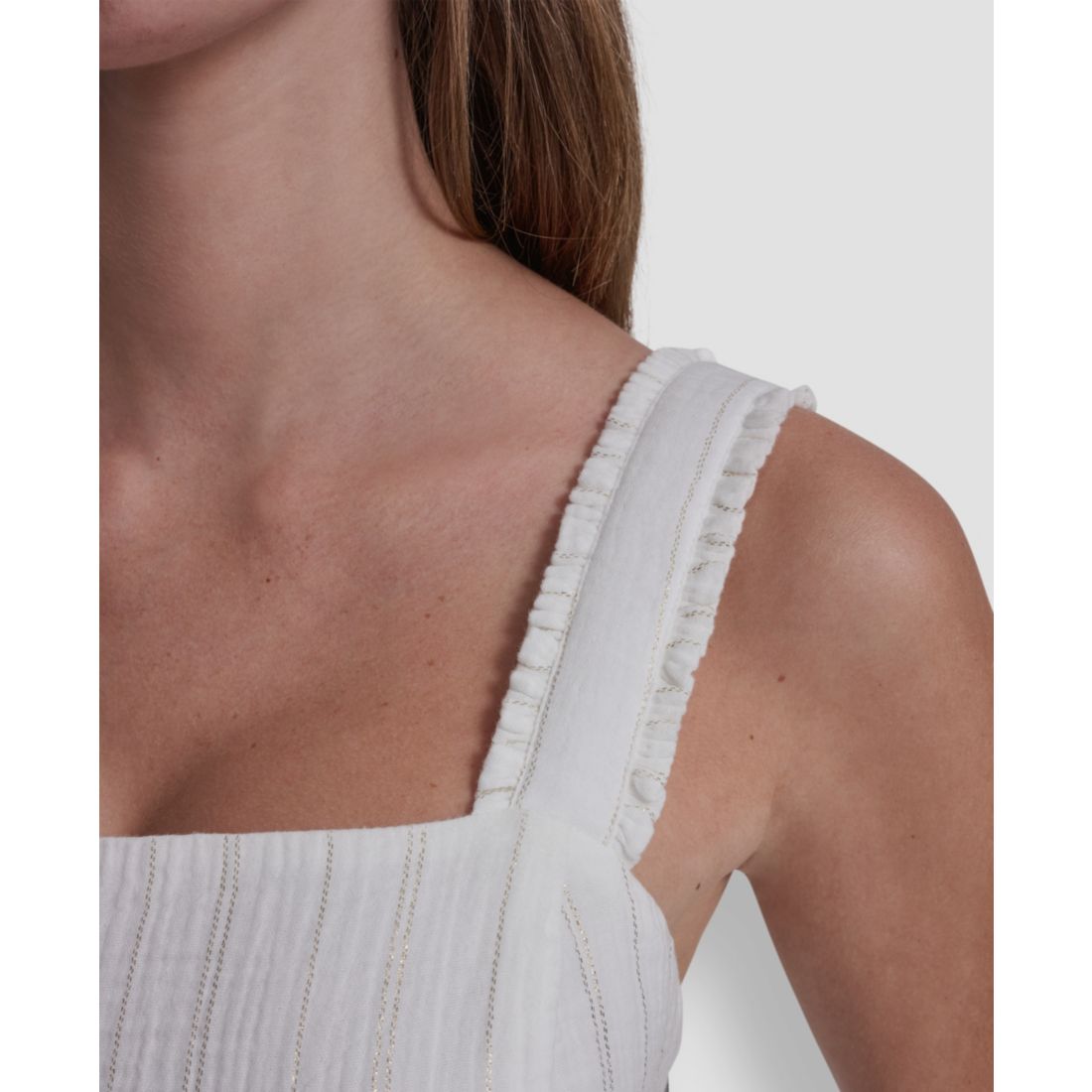 Dkny Jeans Women's Tiered Tank Square Neck Maxi Dress