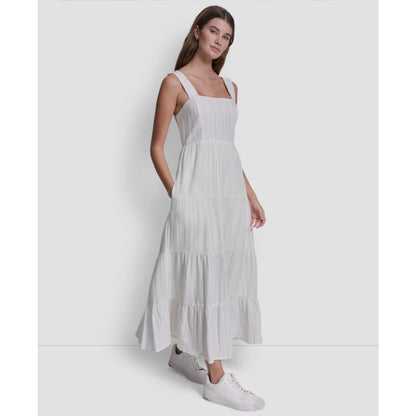 Dkny Jeans Women's Tiered Tank Square Neck Maxi Dress