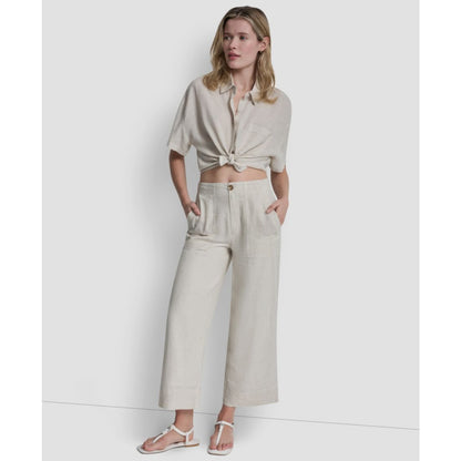 Dkny Jeans Women's Cropped Wide-Leg Linen Pants
