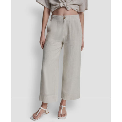 Dkny Jeans Women's Cropped Wide-Leg Linen Pants