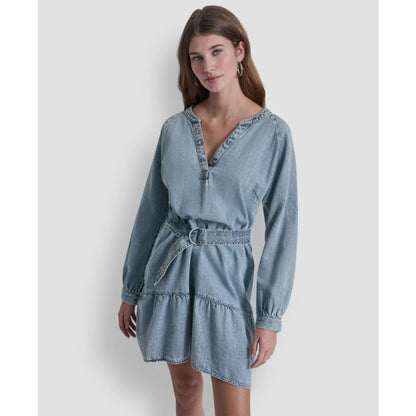 Dkny Jeans Women's V-Neck A-Line Dress