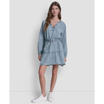 Dkny Jeans Women's V-Neck A-Line Dress