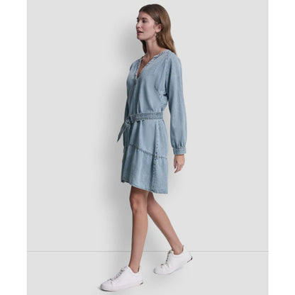 Dkny Jeans Women's V-Neck A-Line Dress