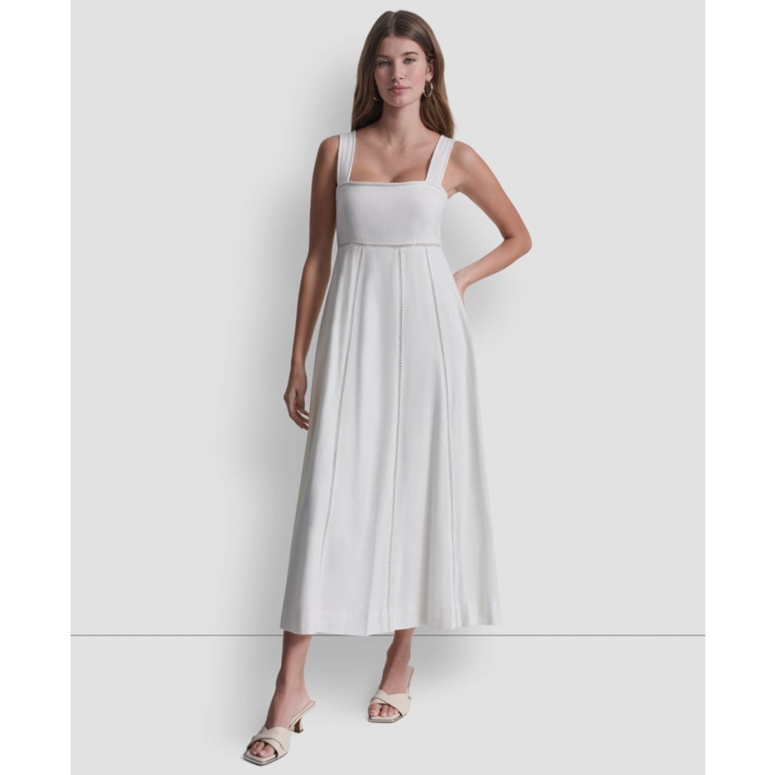 Dkny Jeans Women's Seamed Tank Square Neck Dress