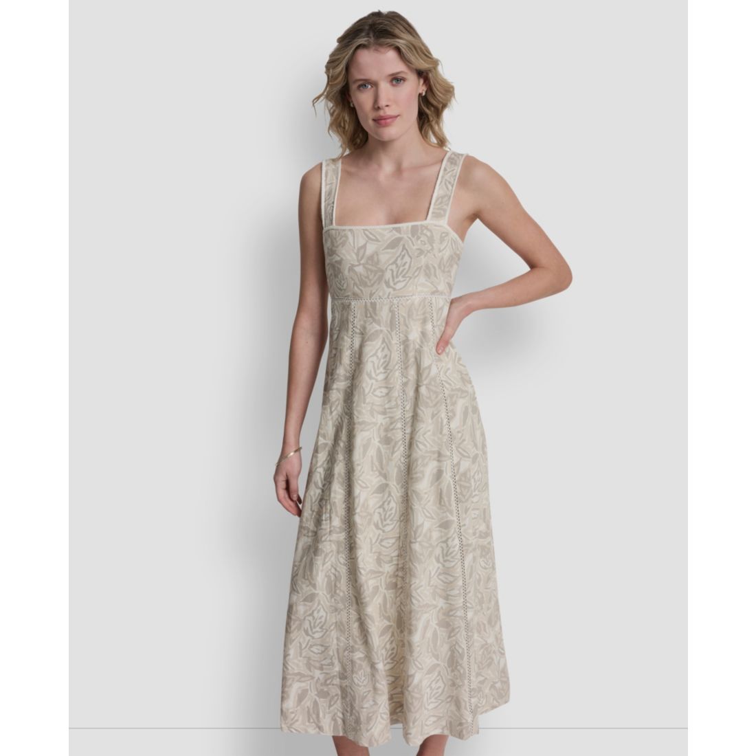Dkny Jeans Women's Seamed Tank Square Neck Dress