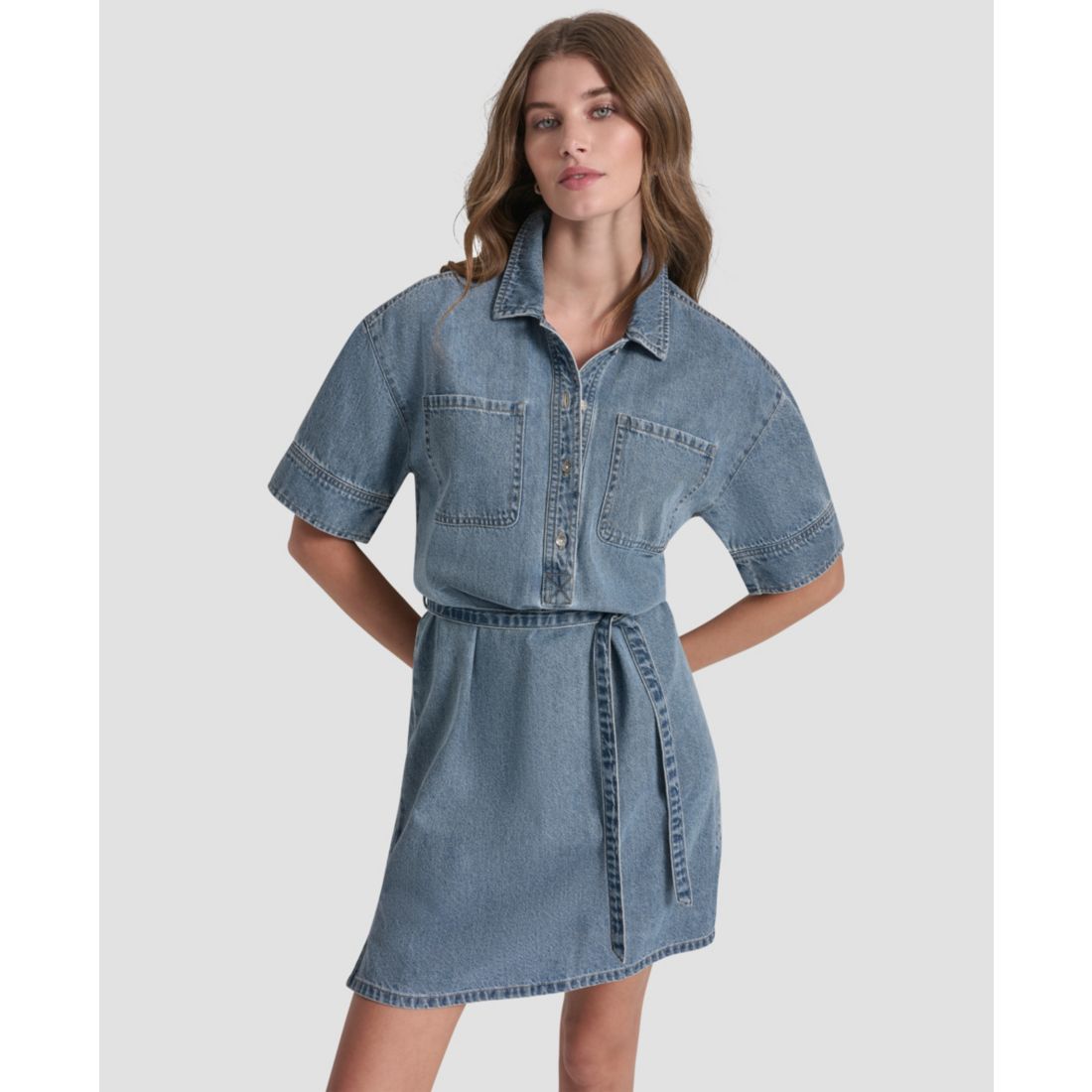 Dkny Jeans Women's Button-Front Shirt Dress