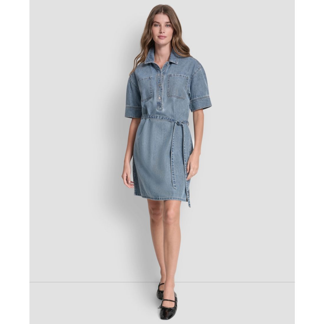 Dkny Jeans Women's Button-Front Shirt Dress