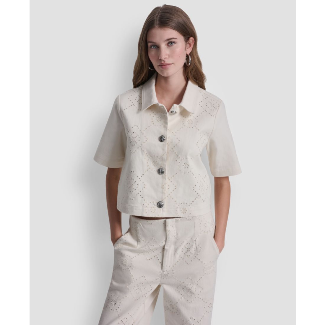 Dkny Jeans Women's Short-Sleeve Button Front Shirt