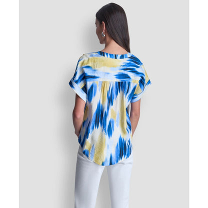 Dkny Women's Abstract-Print Button-Down Blouse