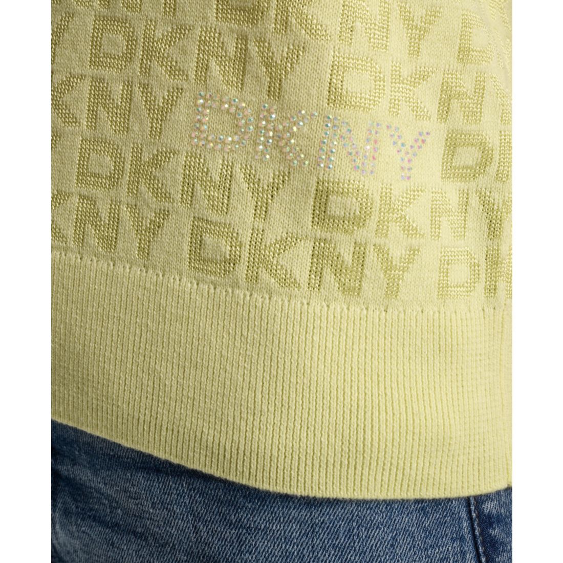 Dkny Jeans Petite Polo Collar Logo Sweater