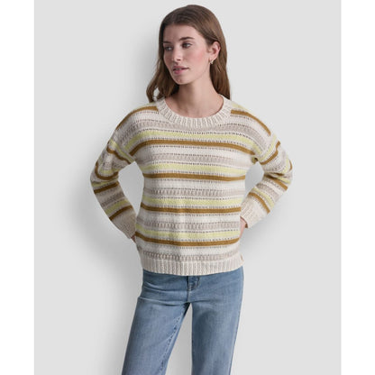 Dkny Jeans Petite Striped Crewneck Sweater
