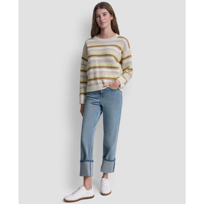 Dkny Jeans Petite Striped Crewneck Sweater